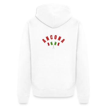 Ancona Flags Emblem - Unisex Premium Organic Zip Hoodie - white - Back - Thijin (182cm)