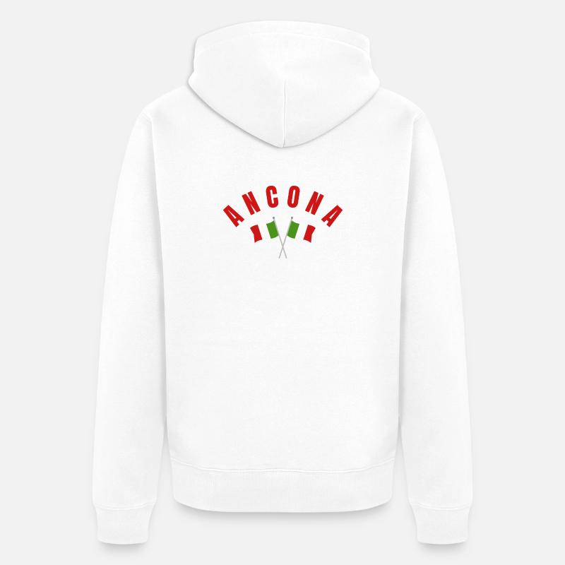 Emblème des drapeaux d’Ancône - Veste à capuche bio Premium Unisexe - blanc