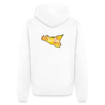 Sizilien Zitrus Motiv - Unisex Premium Bio Zip Hoodie - Weiß - Hinten - Thijin (182cm)
