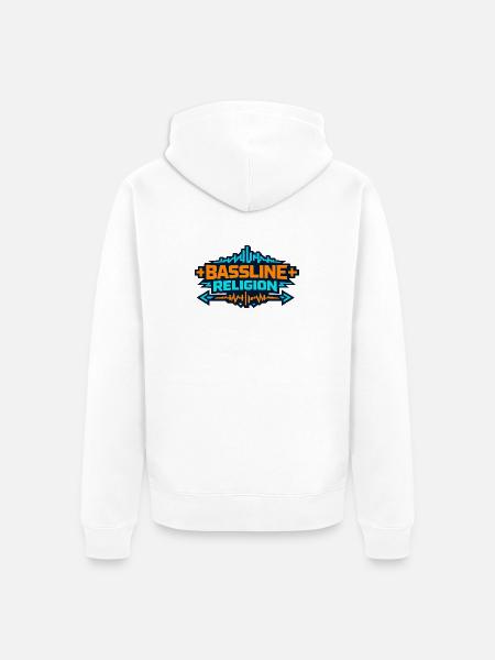 Bassline Religion Neon Logo - Unisex Premium Bio Zip Hoodie - Weiß