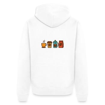 Kaffee Liebhaber Design – Perfekt für Kaffeefans - Unisex Premium Bio Zip Hoodie - Weiß - Hinten - Thijin (182cm)