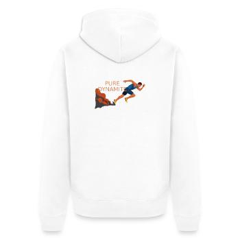Pure Dynamite Sprint - Unisex Premium Organic Zip Hoodie - white - Back - Thijin (182cm)