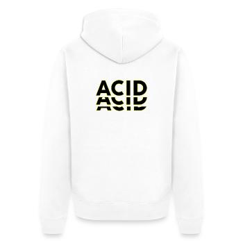Acid Techno Amelie Hard Dark Beats - Unisex Premium Organic Zip Hoodie - white - Back - Thijin (182cm)