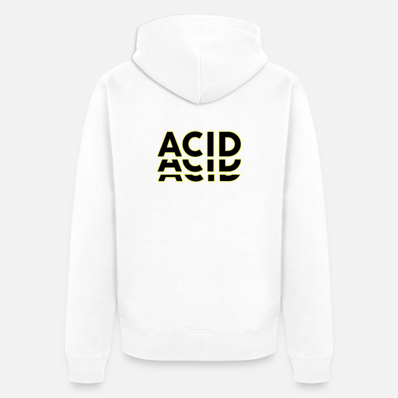 Acid Techno Amelie Harte Dunkle Beats - Unisex Premium Bio Zip Hoodie - Weiß