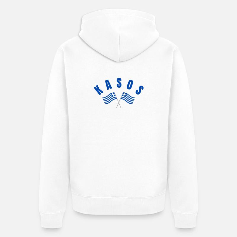 Drapeaux grecs de Kasos croisés - Veste à capuche bio Premium Unisexe - blanc