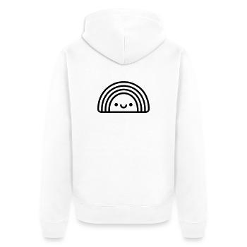 Regenbogen - Unisex Premium Bio Zip Hoodie - Weiß - Hinten - Thijin (182cm)