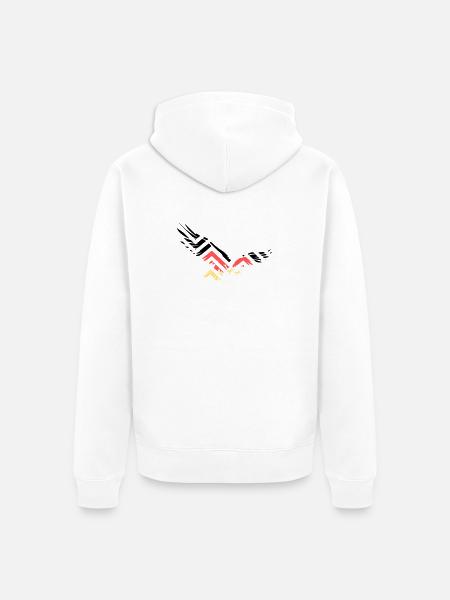 Abstract Eagle Germany Fan - Unisex Premium Organic Zip Hoodie - white