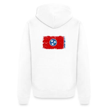 Tennessee Staatsflagge mit Trockenheit Vintage Tennessee - Unisex Premium Bio Zip Hoodie - Weiß - Hinten - Thijin (182cm)
