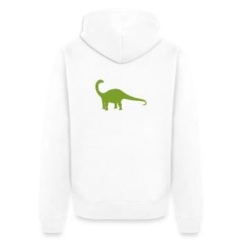 Silhouette de dinosaure vert - Veste à capuche bio Premium Unisexe - blanc - Dos - Thijin (182cm)