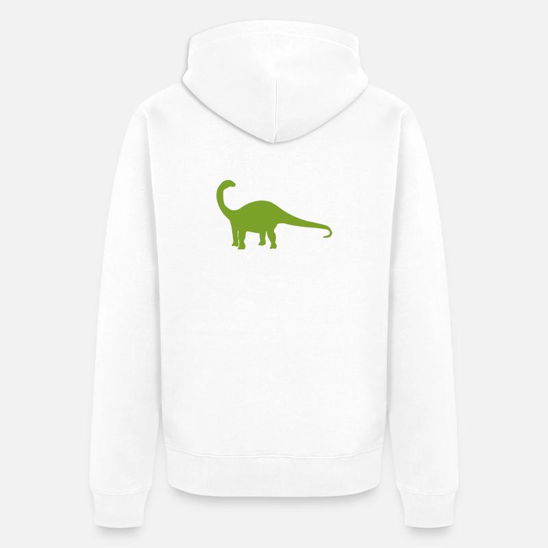 Silhouette de dinosaure vert - Veste à capuche bio Premium Unisexe - blanc