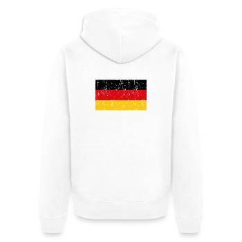 Germany Flag Vintage - Unisex Premium Organic Zip Hoodie - white - Back - Thijin (182cm)