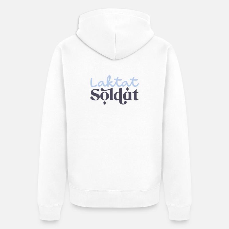 Motif du soldat lactate - Veste à capuche bio Premium Unisexe - blanc