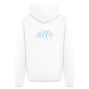 Zurich Street Art T-Shirt - Unisex Premium Organic Zip Hoodie - white - Back - Thijin (182cm)