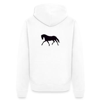 Cheval dressage - Veste à capuche bio Premium Unisexe - blanc - Dos - Thijin (182cm)