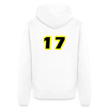 17 Number Symbol - Unisex Premium Organic Zip Hoodie - white - Back - Thijin (182cm)