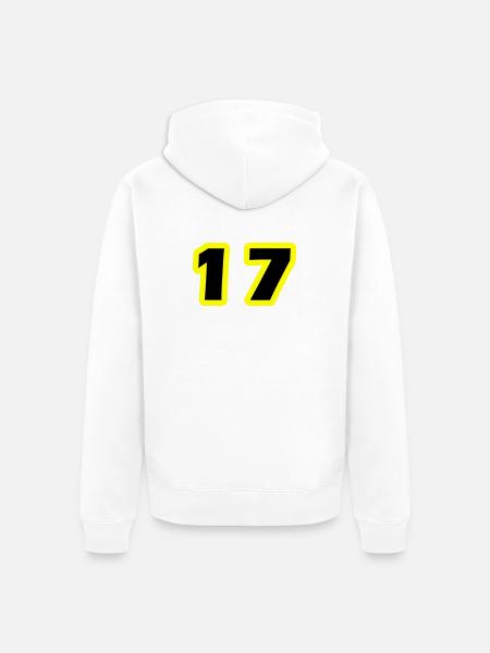 17 Number Symbol - Unisex Premium Organic Zip Hoodie - white