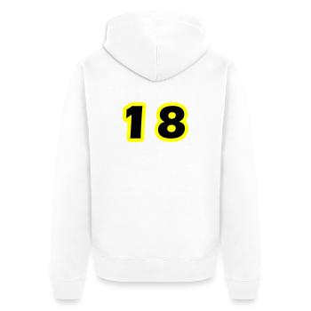 18 Number symbol - Unisex Premium Organic Zip Hoodie - white - Back - Thijin (182cm)