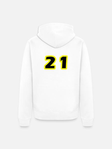 21 Number Symbol - Unisex Premium Organic Zip Hoodie - white