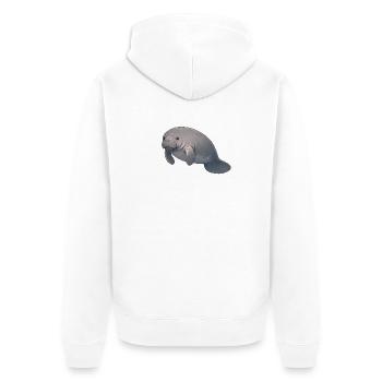 Seekuh - Unisex Premium Bio Zip Hoodie - Weiß - Hinten - Thijin (182cm)