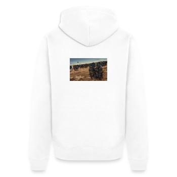 Mud Wizard - Unisex Premium Bio Zip Hoodie - Weiß - Hinten - Thijin (182cm)