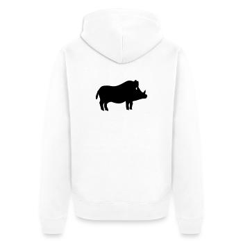 Wildschwein - Unisex Premium Bio Zip Hoodie - Weiß - Hinten - Thijin (182cm)