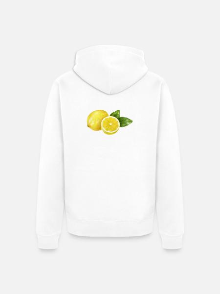 Lemon Duo – Frisches Zitrus‑Design - Unisex Premium Bio Zip Hoodie - Weiß