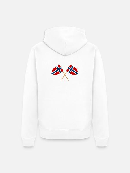 Norwegische Flagge - Unisex Premium Bio Zip Hoodie - Weiß