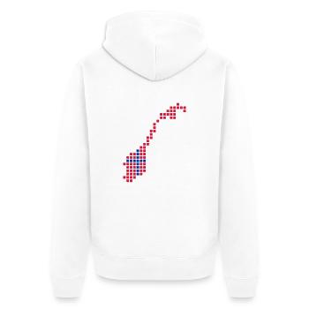 Norway - Unisex Premium Organic Zip Hoodie - white - Back - Thijin (182cm)