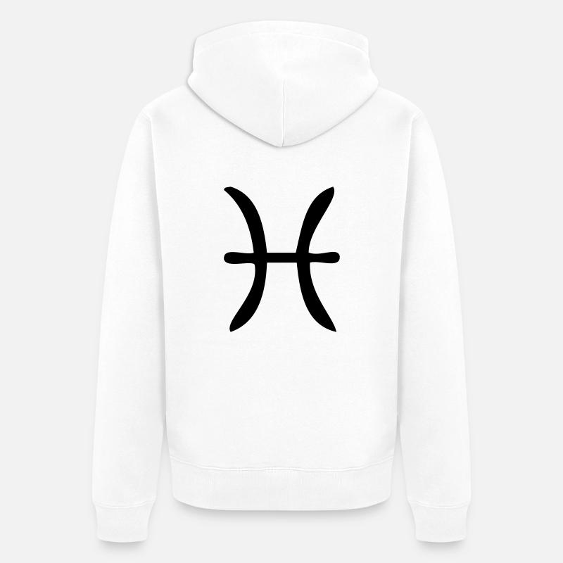 Fische Sternzeichen - Unisex Premium Bio Zip Hoodie - Weiß