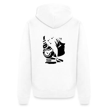 future_sound3 - Unisex Premium Organic Zip Hoodie - white - Back - Thijin (182cm)