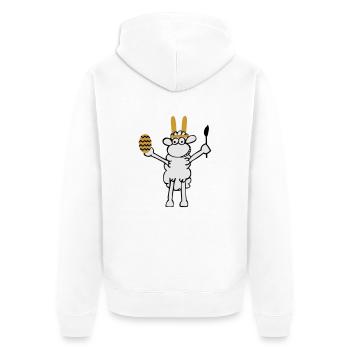 Osterschaf - Unisex Premium Bio Zip Hoodie - Weiß - Hinten - Thijin (182cm)