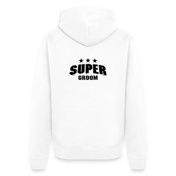 Super Groom - Unisex Premium Bio Zip Hoodie - Weiß - Hinten - Thijin (182cm)