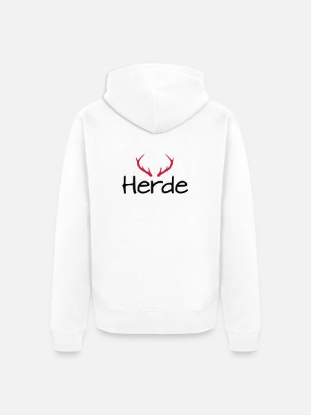 Herde Geweih Hirschgeweih - Unisex Premium Bio Zip Hoodie - Weiß