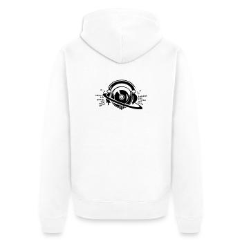 Une console de platines DJ avec un casque, - Veste à capuche bio Premium Unisexe - blanc - Dos - Thijin (182cm)
