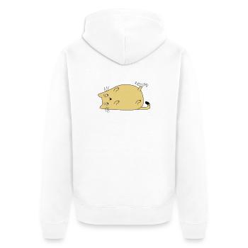 Chat avec du ruban adhésif - Veste à capuche bio Premium Unisexe - blanc - Dos - Thijin (182cm)