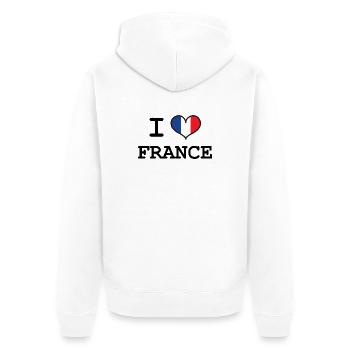 I Love France - Unisex Premium Bio Zip Hoodie - Weiß - Hinten - Thijin (182cm)
