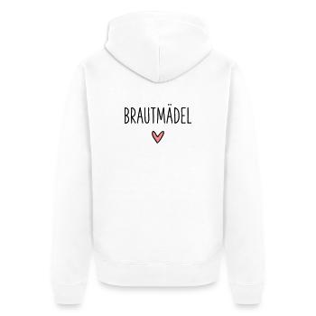 Brautmädel Herz Braut Party Brautparty - Unisex Premium Bio Zip Hoodie - Weiß - Hinten - Thijin (182cm)