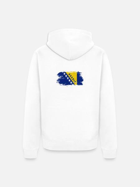 Bosnien Vintage Flagge / Geschenk Sarajevo - Premium økologisk unisex-hættejakke - hvid