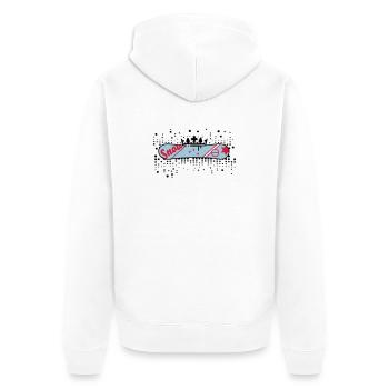 Snowboard with Crown Snowboard King - Unisex Premium Organic Zip Hoodie - white - Back - Thijin (182cm)