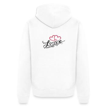 Coeurs avec la boucle de l'infini - Veste à capuche bio Premium Unisexe - blanc - Dos - Thijin (182cm)