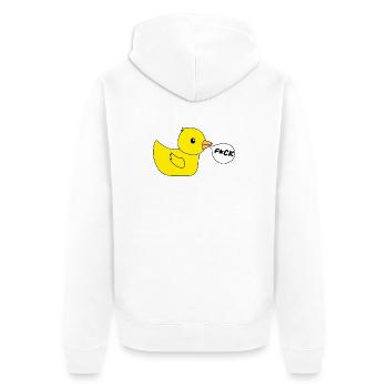 Lustige Bilder Ente F*ck - Unisex Premium Bio Zip Hoodie - Weiß - Hinten - Thijin (182cm)