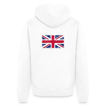 Great Britain - Unisex Premium Organic Zip Hoodie - white - Back - Thijin (182cm)