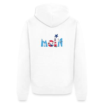 Moin Kinder Motiv - Unisex Premium Bio Zip Hoodie - Weiß - Hinten - Thijin (182cm)