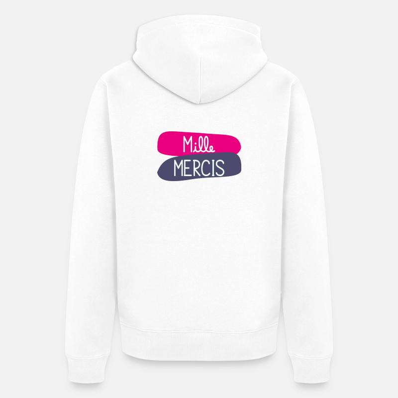 MERCI. MAÎTRESSE. MAÎTRE. MERCI MAÎTRESSE - Veste à capuche bio Premium Unisexe - blanc
