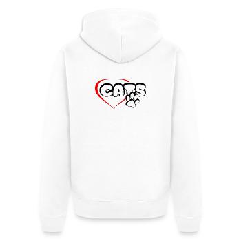 Cats Love Cat Cat Hangover - Unisex Premium Organic Zip Hoodie - white - Back - Thijin (182cm)