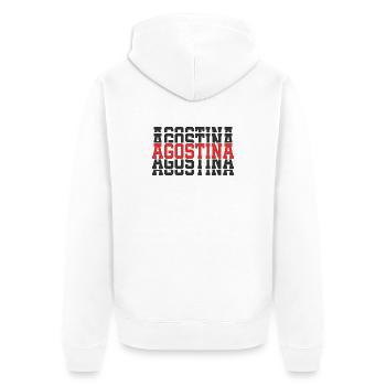 Agostina t-shirt gift t-shirt stacked text - Unisex Premium Organic Zip Hoodie - white - Back - Thijin (182cm)