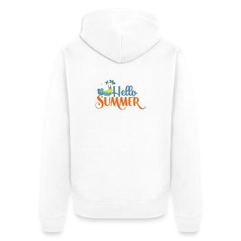 Bonjour Summmer - Veste à capuche bio Premium Unisexe - blanc - Dos - Thijin (182cm)