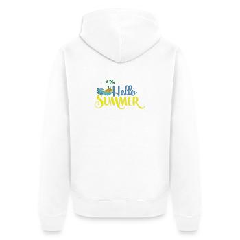 Bonjour Summmer - Veste à capuche bio Premium Unisexe - blanc - Dos - Thijin (182cm)