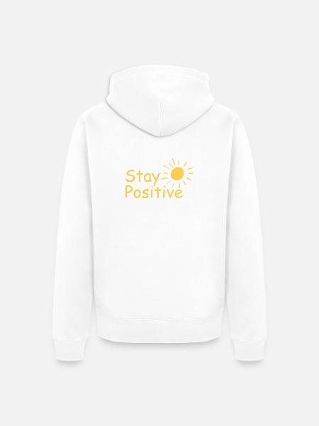 Bright Sun - Restez positif - Veste à capuche bio Premium Unisexe - blanc