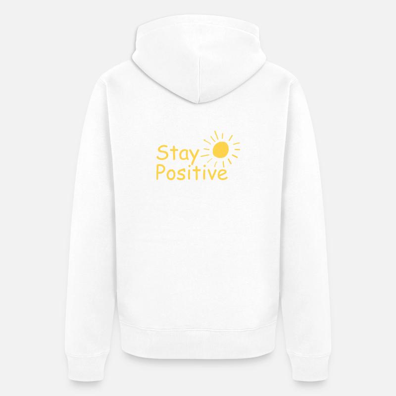 Bright Sun - Restez positif - Veste à capuche bio Premium Unisexe - blanc